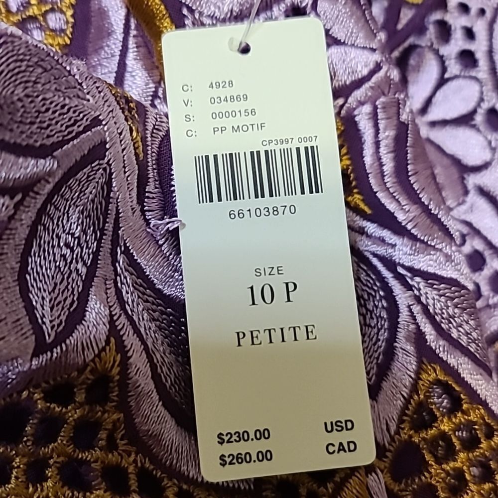 Anthropologie Embroidered Halter Mini Dress NEW Size 10P - Picture 7 of 8